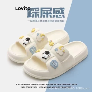 Lovito Chinelos casuais lisos geométricos confortáveis com sola grossa para mulheres LFA31001