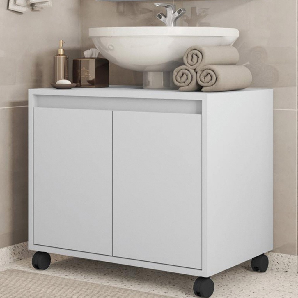 Gabinete Armário para Banheiro Rodízios Clean