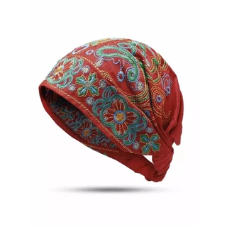 Chapéu Vintage Bordado Floral Oco Fora Bandanas De Viagem Impressão