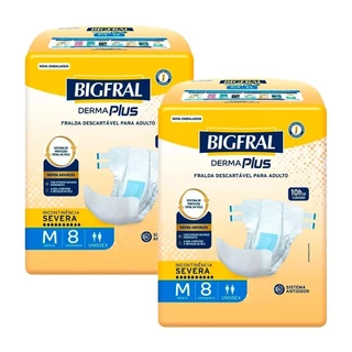 Kit 2 und Fralda Ger Bigfral Derma Plus Tamanho M 8 und em Oferta na Shopee