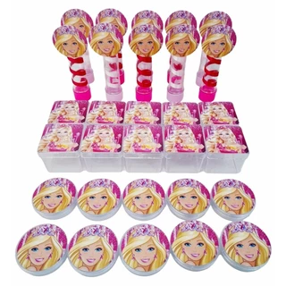 Kit Barbie 30 Itens Kit Lembrancinha Barbie Princesa acrílico.