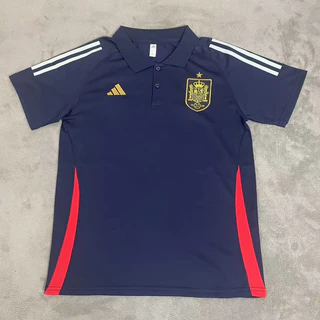 POLO Espanha Jersey Navy Blue Football Shirt Fãs Da Marinha Edição S-XXL