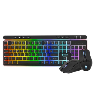 Kit Evolut Teclado Gamer RGB 2.4GHz Hera EG230 Sem Fio E Mouse Wireless Zoro EG120 Com Sensor Óptico
