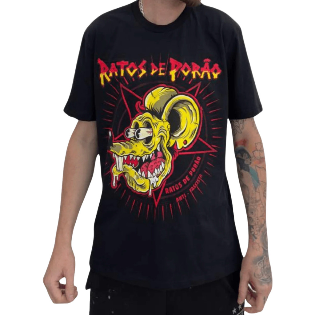 Camiseta Manga Curta Ratos De Porão Metal Punk