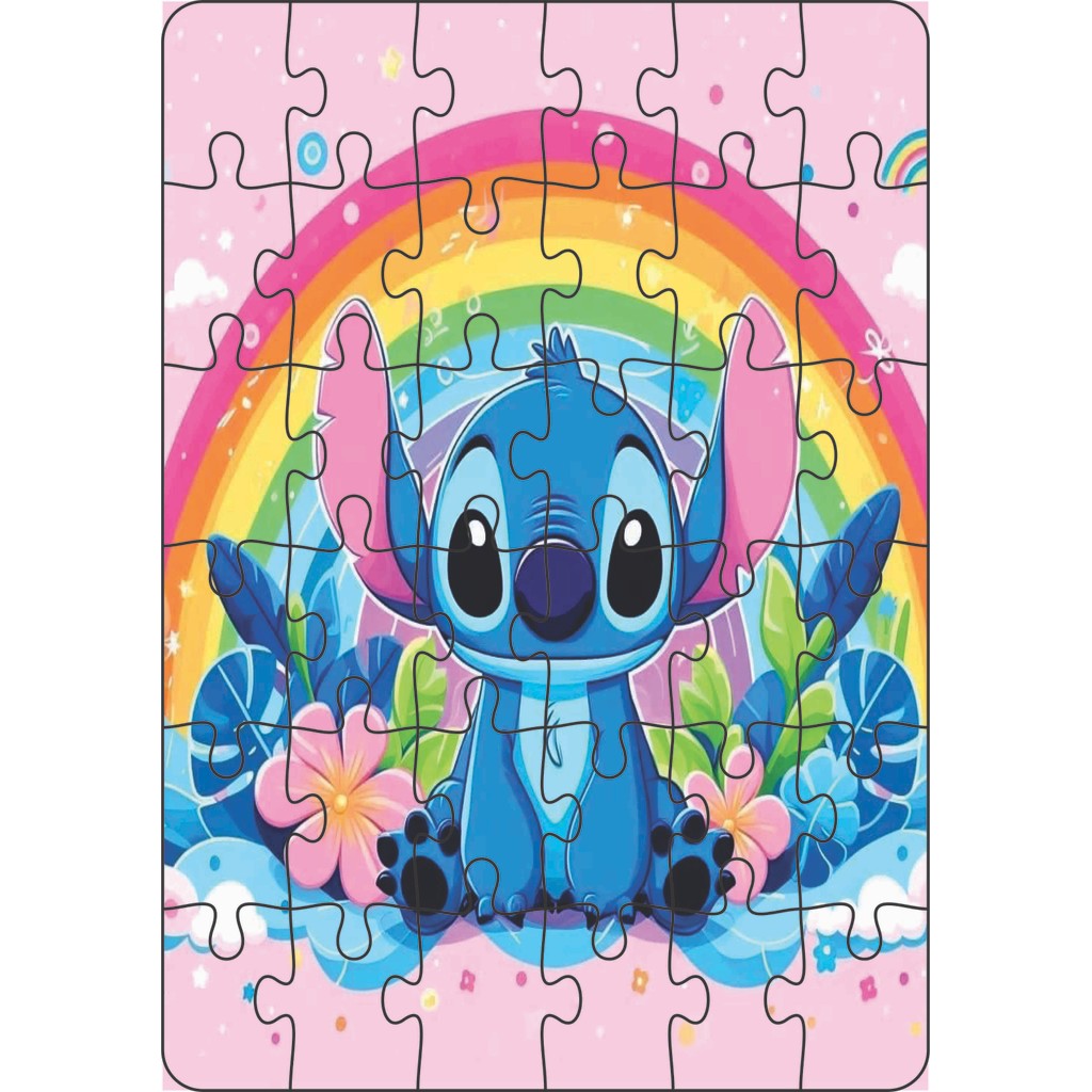 Quebra-Cabeça Jogo Infantil Educacional Stitch Novo (2) 36 peças MDF ...