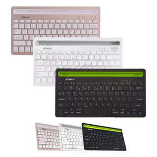 Teclado Sem Fio Bluetooth Suporte Para Tablet Recarregável