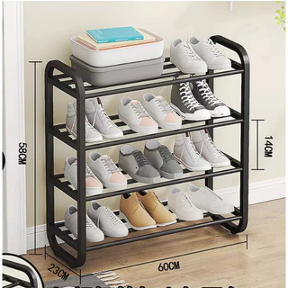 15/20 pares de sapatos 5 Andares 60cm Sapateira de Metal e Plastico Organizador Prateleira Multiuso Sapateiras
