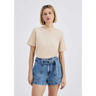 Blusa Feminina Manga Curta Em Malha Estonada Hering