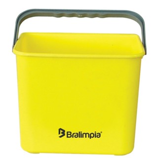 Balde plástico 4 litros com alça amarelo - Bralimpia