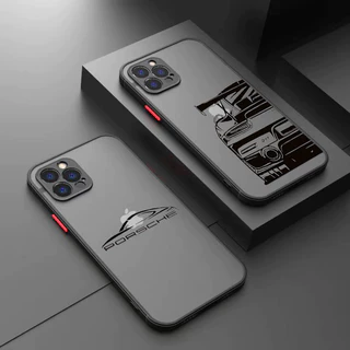 Capa Transparente Fosca Para iPhone 15 14 13 12 11 Pro Max XR X XS 7 8 14 15 Plus SE2 12 13 Mini Carro Esportivo 911 GT