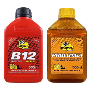 Kit Aditivos Bardahl Óleo De Motor Automotivo B12 Plus 500 Ml+ Aditivo Motor Cansado Prolonga 500ml