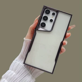 Estojo De Luxo Para Pára-Choques Fosco Samsung Galaxy S23 FE S24 Plus Ultra A05S A05 A15 A25 A54 A35 A55 A14 Capa Macia Transparente TPU