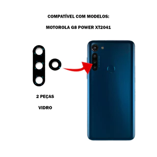 Kit Lente de Câmera Para Moto G8 Power XT2041 1 Redonda 1 Grande