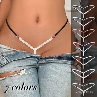 Mulheres Glamour Pérola Fina Linha Calcinha Para Senhoras Lingerie Sem Costura Mulheres G String Requintado Feminino T Voltar Meninas OAO6