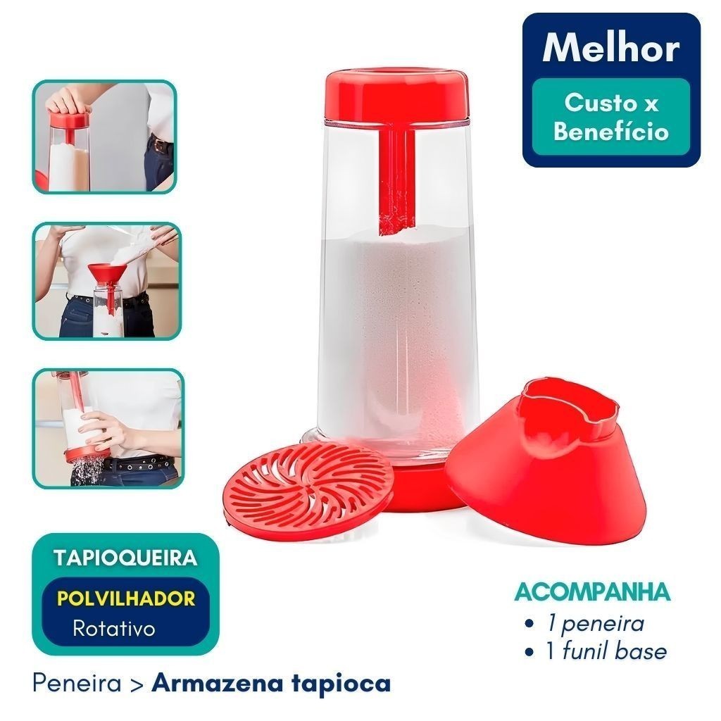 Tapioqueira Portátil Peneira Tapioca Crepioca Polvilhador Beiju ...