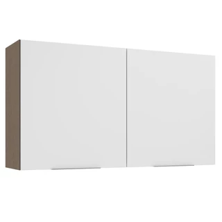 Armário Aéreo Madesa Stella 120 cm 2 Portas - Rustic/Branco em Oferta na Shopee