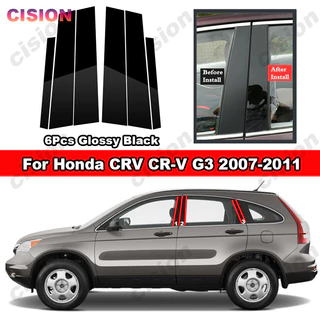 6 Unidades/8 Para Honda CR-V CRV Gen 2 3 4 5 6 2002-2025 Piano Brilhante Preto Material PC Centro Da Janela Porta Do Car
