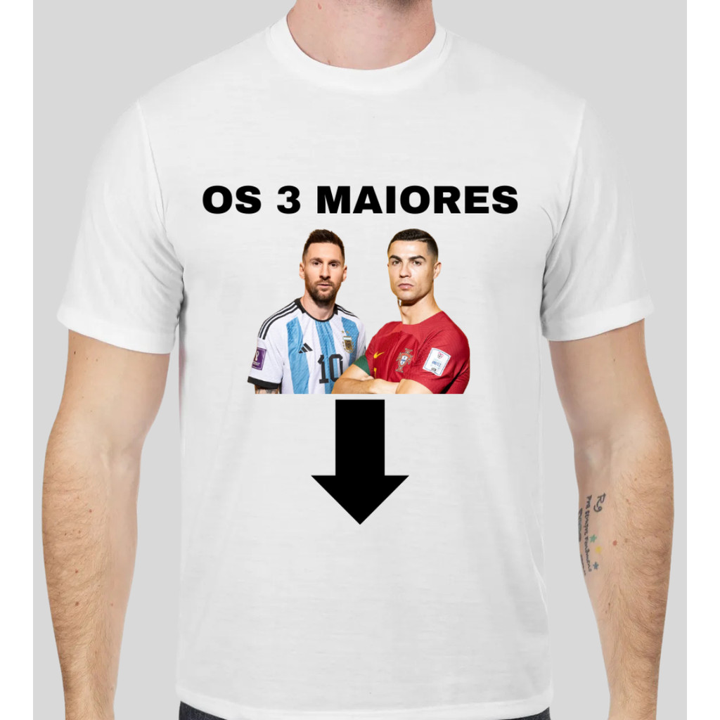 Camiseta Meme - Os 3 maiores - engraçada, meme, futebol