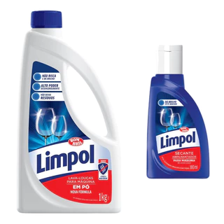 Kit 1 Detergente Para Lava-louças Limpol Em Pó 1 Kg + Secante