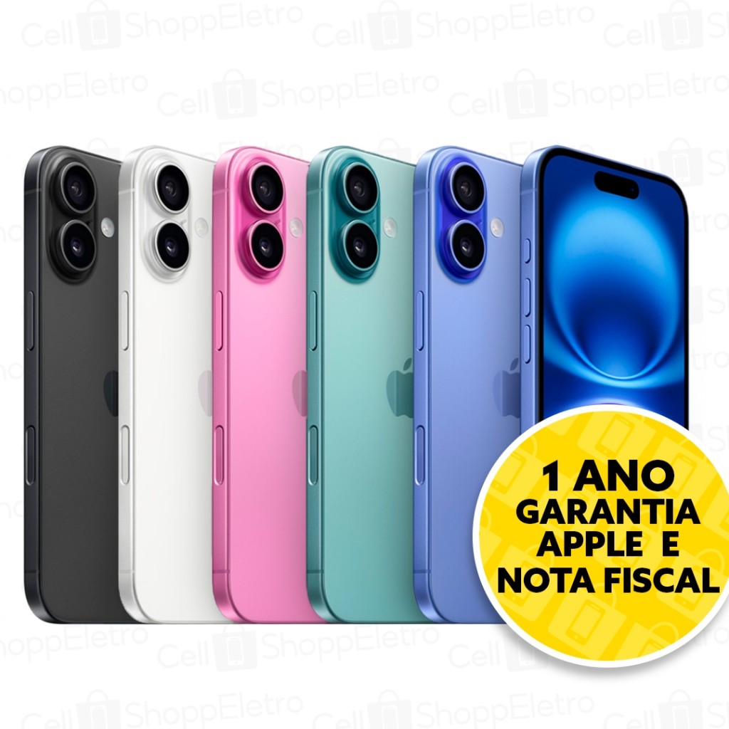 Celular iPhone 16 128GB Original Novo Lacrado com Garantia Apple de 1 ano