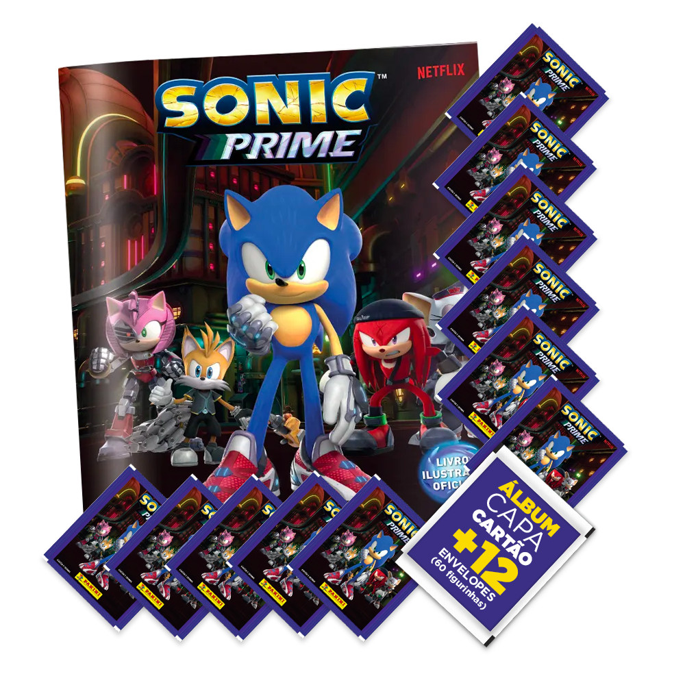 Sonic Prime - Álbum Capa Cartão+12 Envelopes (60 Figurinhas) | Shopee ...