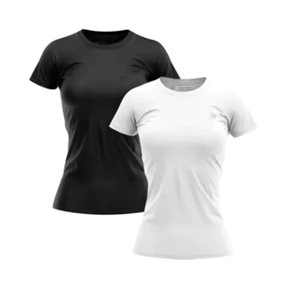 Kit 2 Camisetas Dry Fit Feminina Baby Look Lisa - Casual - Treino - Academia - Esportes - Corrida