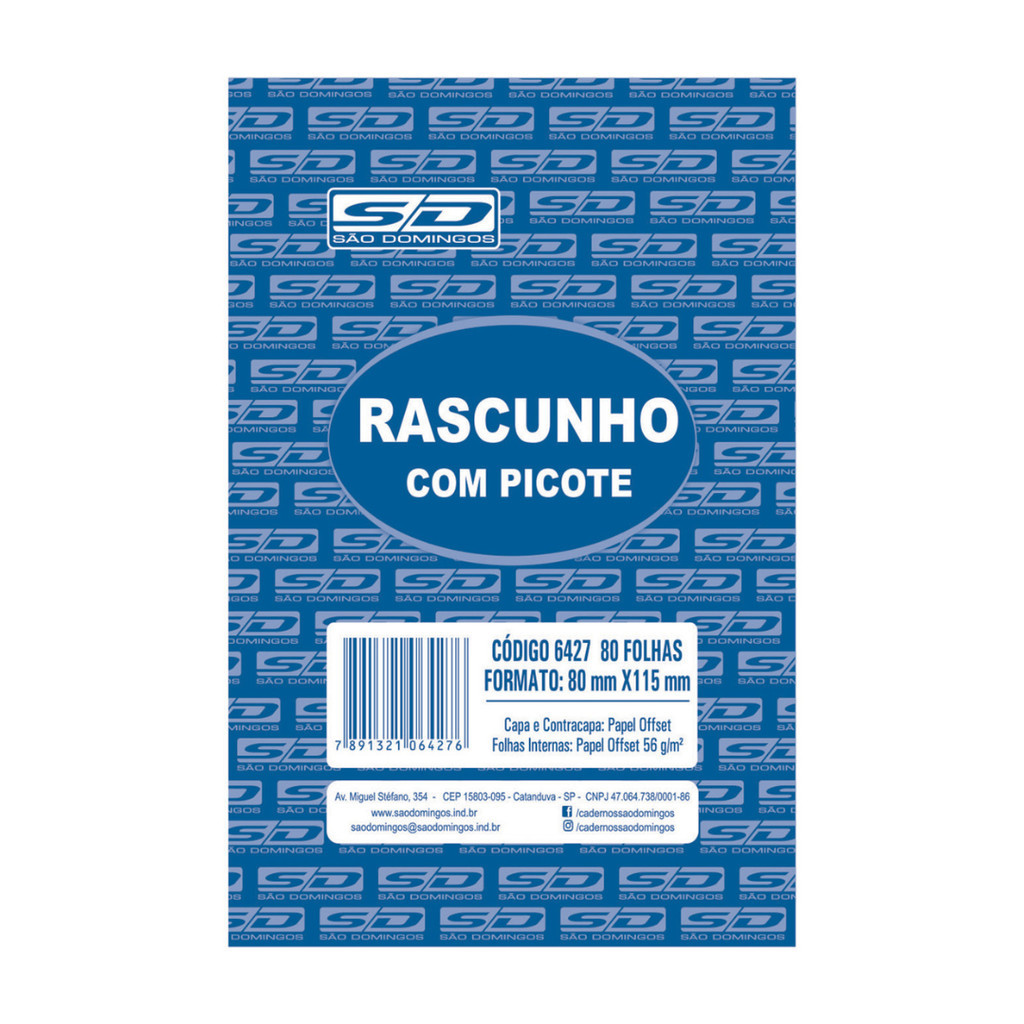Kit com 10 Blocos de Rascunho com Picote 8x11,5cm 80Fls São Domingos ...