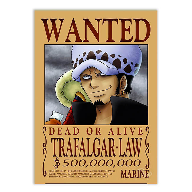 Placa Decorativa One Piece Wanted Trafalgar Law 15 | Shopee Brasil