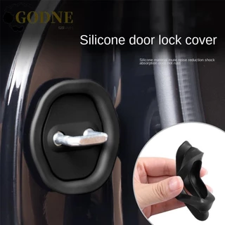 GODNESSFO Tampa De Proteção Da Fivela Fechadura Porta Do Carro , Acessórios Silenciosos Automotivos Almofada Amortecedora , Silicone Black/White 1/4PCS Protetora