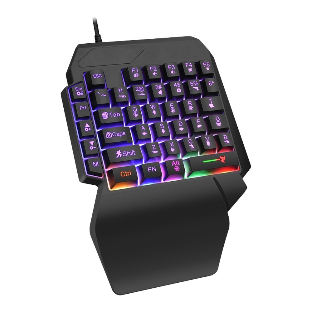 Teclado Gamer Single Hand Profissional Uma Mão Led RGB