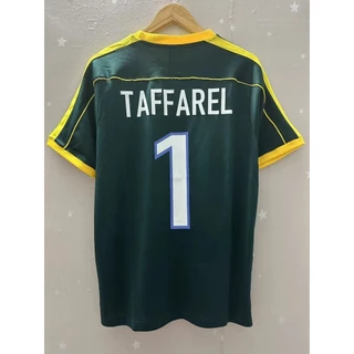 1998 Brasil TAFFAREL Alta Qualidade Retro Home Jersey Personalizado T-Shirt
