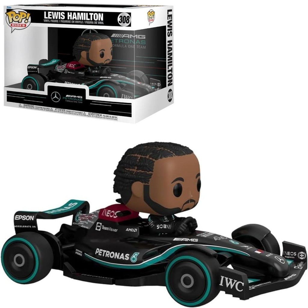 Figurine Funko Pop Rides : Lewis Hamilton – Mercedes AMG 308 #3 – Édition 2023