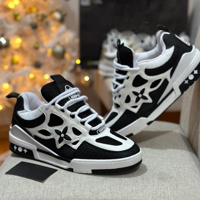 Tênis Vuitton SK8 Skate Grife LV+ Cadarco Duplo Calçado de Luxo Masculino