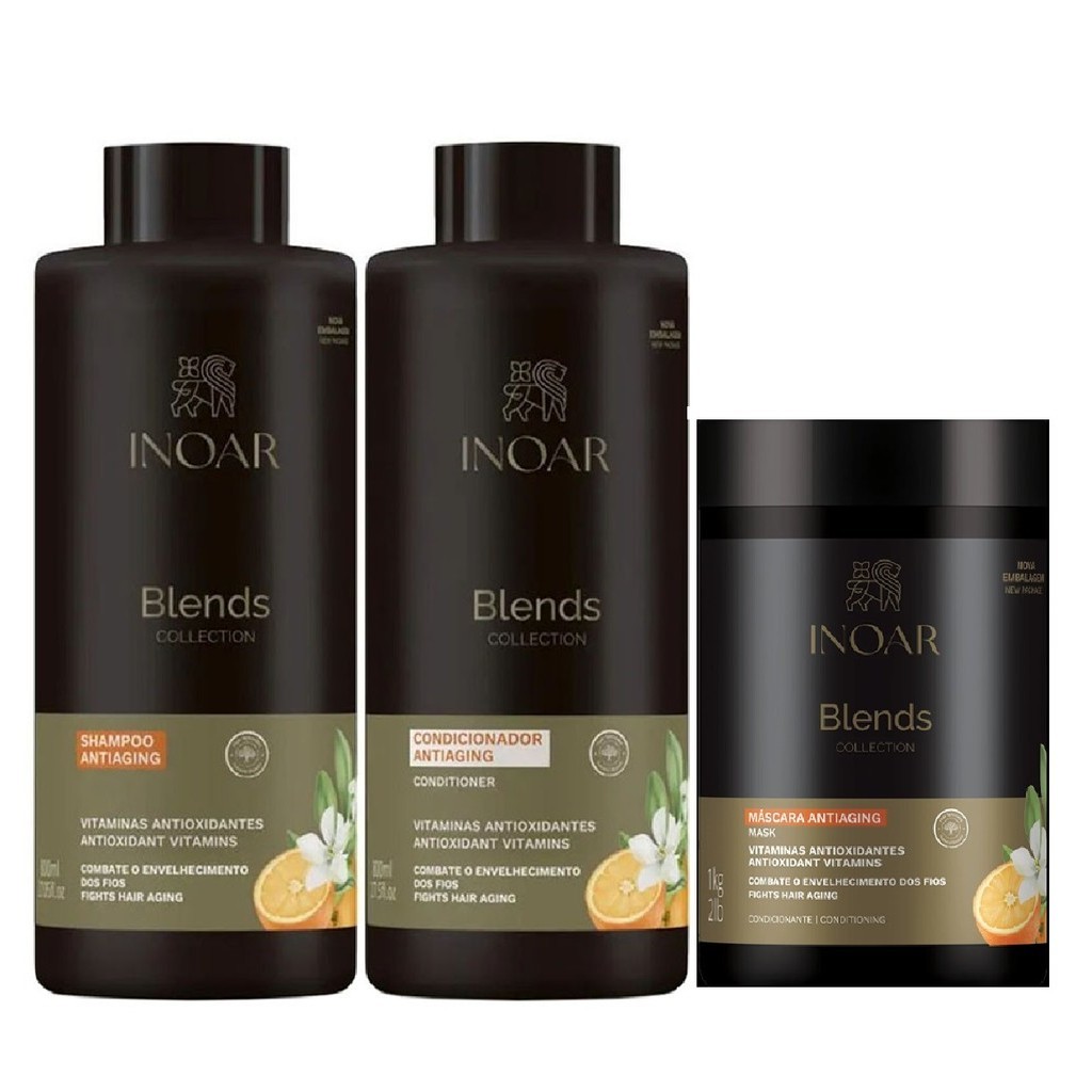 Inoar Kit Coleção Blends Kit Shampoo&Cond 800ml+Máscara1kg | Shopee Brasil