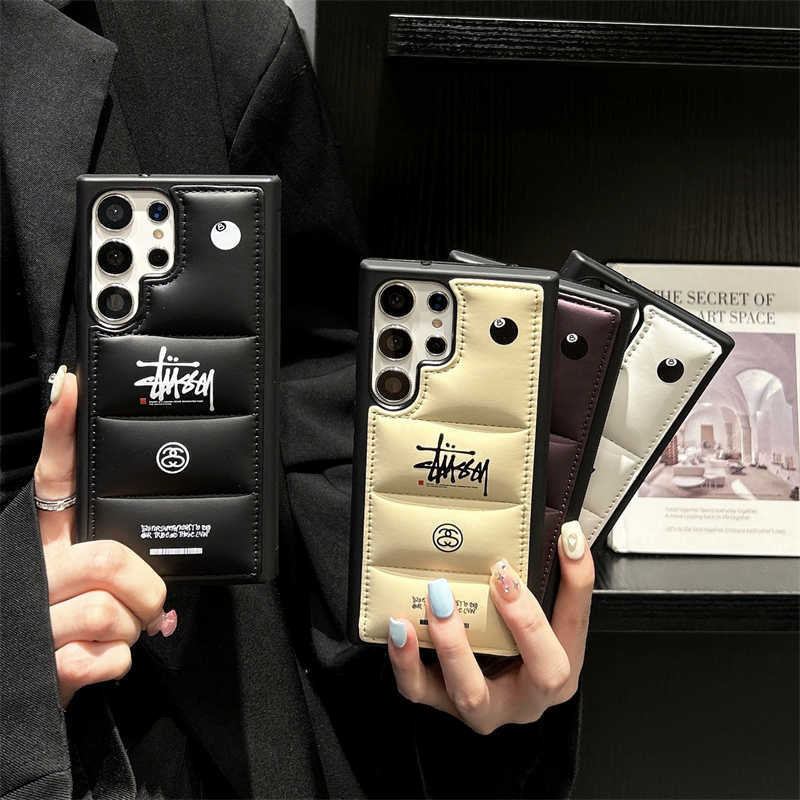 Samsung Galaxy S24 Ultra S23 Plus S22 Feather Case Fiber Down Jacket【Stussy】3D Puffer Soft Cover