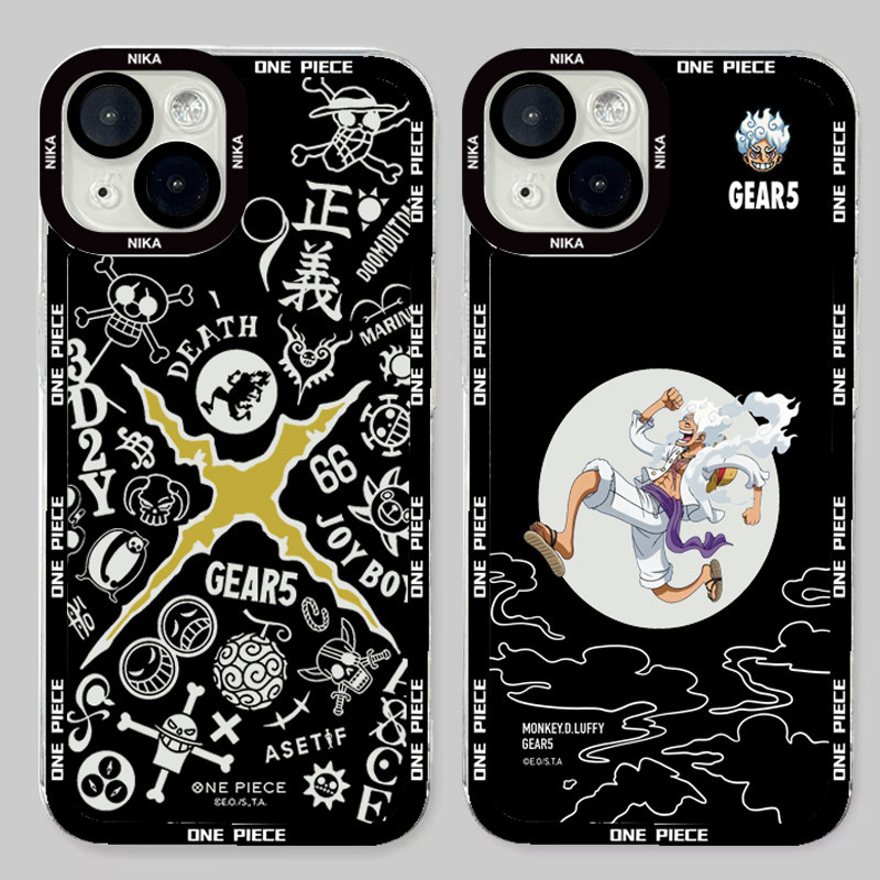 Estojo Para Samsung Galaxy S24 S23 Ultra S22 S21 S20 Plus S23 FE A73 A72 A02S A03S Nota 20 Quinta Engrenagem Luffy One Piece Silicone TPU Capa Macia