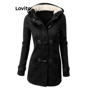 Lovito Casaco casual de botão liso para mulheres LNL67082