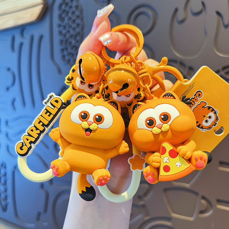 Desenho animado Garfield Doll Keychain Chaveiro Doll Cute pvc Doll Keychain Car Key Pendant Schoolbag Pendant Holiday Gifts