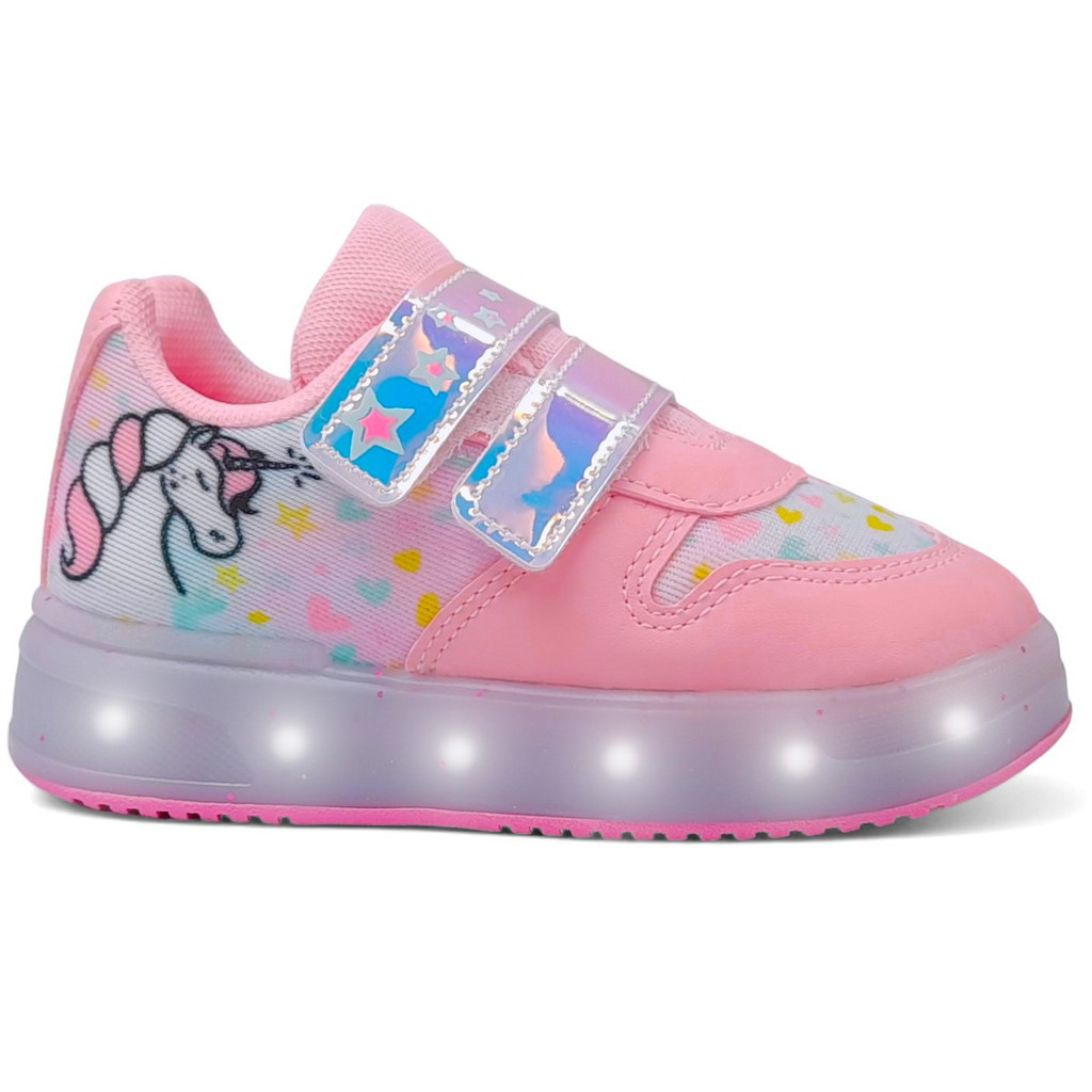 Tenis Com Luzes Led Lol Unicornio Infantil Feminina Minipé