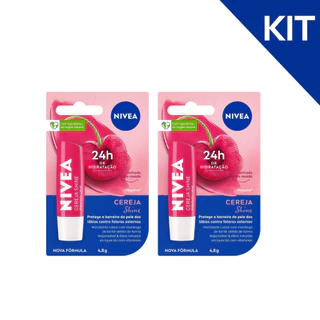 KIT NIVEA Protetor Labial Cereja Shine 4,8g - 2 unidades