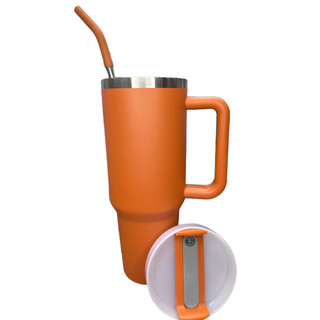 Copo Garrafa Térmica Grande Em Aço Inox Com Alça E Canudo Metal 1200ML — foto 4 — Achou Levou Brasil