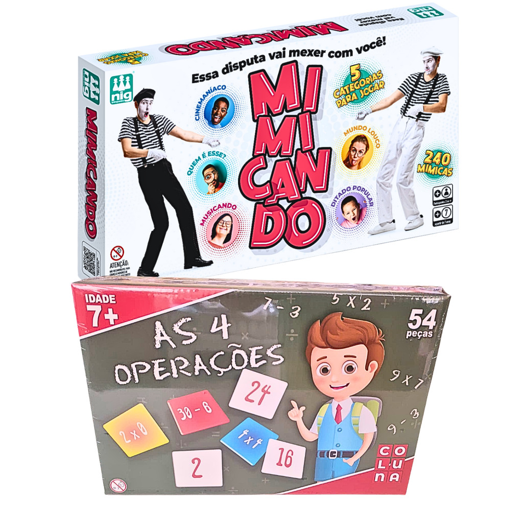Kit Jogo Infantil 7 Anos Tabuleiro Mimicando Interativo E As 4 ...