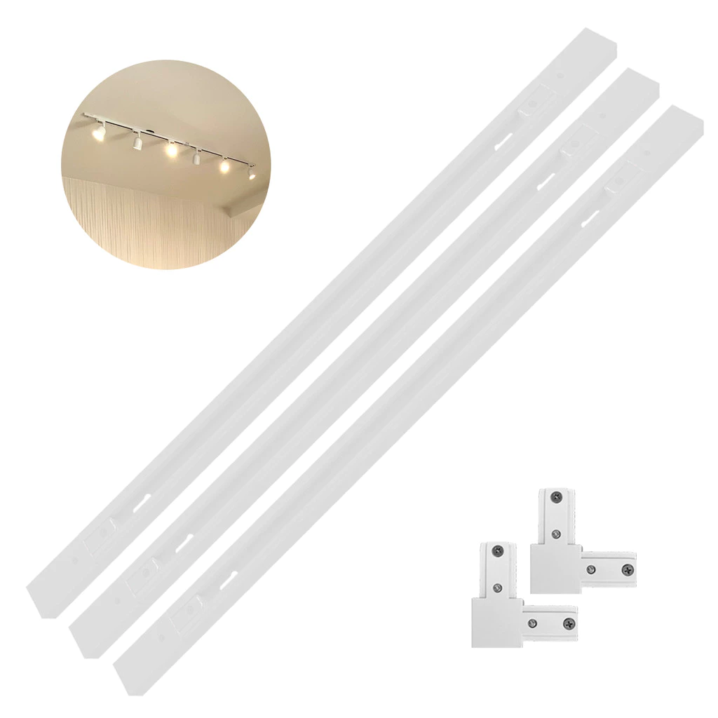 Kit 3m Trilhos Eletrificado Elegance T1 + Junções 110v/220v Bivolt Branco Alumínio Cod: 251725671-03 Avant
