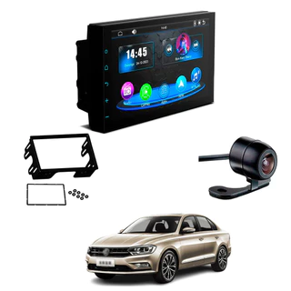 Kit Central Multimídia MP5 CarPlay Moldura 2Din Bora 2005-10 7 Polegadas + Câmera de Ré Borboleta