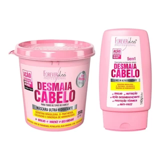 Forever Liss Kit Desmaia Cabelo Máscara Ultra Hidratante 350g, Leave-In 5 Em 1 140g
