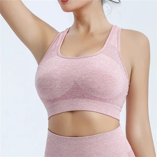 Top esportes yoga colete de secagem rápida à prova de choque terno elástico alto--0321