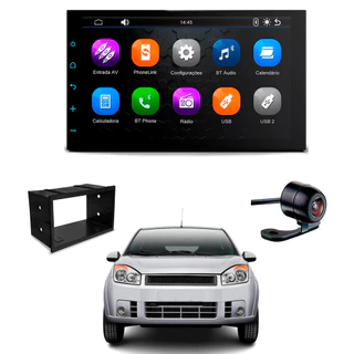 Central Multimídia CarPlay 2Din 7" Câmera Ré Moldura Fiesta 2005 2006 2007 2008 2009 2010 2011 2012