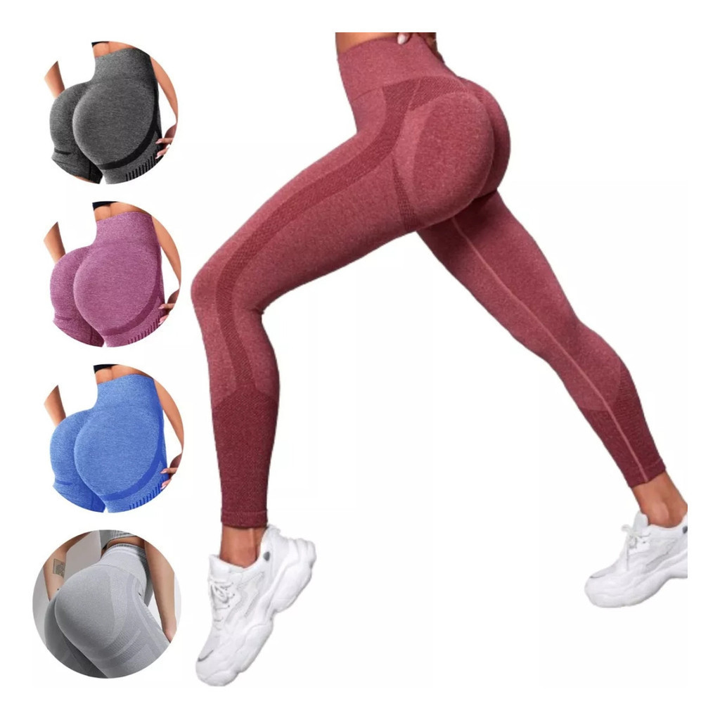 Kit até 5 unidades Calça Legging Academia Levanta Bumbum Fitness Sem  Costura Cintura Alta