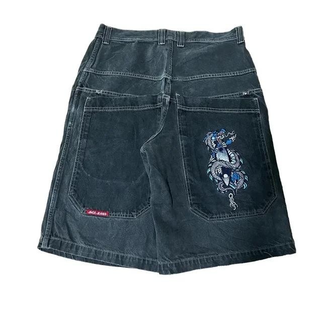 Y2K JNCO Bordados Padrões Hip Hop Loose Shorts Homens Y2K JNCO Bordados Padrões Hip Hop Loose Shorts Homens