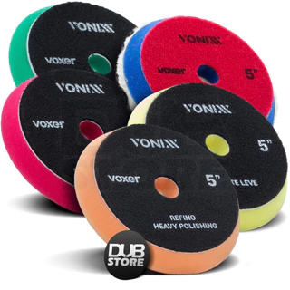 Boinas Polimento Automotivo 5pol Kit com 5 unidades Corte, Refino e Lustro Vonixx Voxer